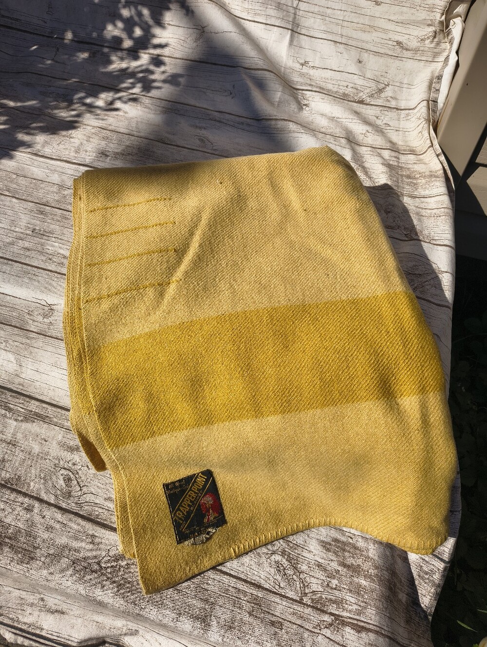 Vintage Yellow Trapper Point 4 Point Blanket